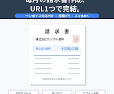 毎月の請求書作成をURL1つで完結させます インボイス対応PDF｜月額0円｜完成品だから最短3日で導入