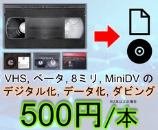 ビデオテープをデジタル化,ダビング,データ化します ビデオデッキがなく、大切な映像が見られない方へ