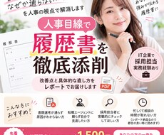 人事目線で履歴書を徹底添削、レポートをお届けします イメージ1