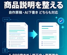 商品説明を読みやすく伝わる文章に整えます 原稿1点・1,000字まで｜修正文と変更理由をお渡し