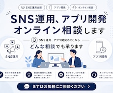 SNS運用、アプリ開発オンライン相談します SNS運用、アプリ開発のことならどんな相談でも承ります