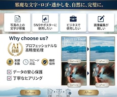 文字・ロゴ・透かしを自然に消します イメージ1