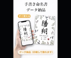 データ納品⭐︎おしゃれな手書き命名書を作成します 印刷してすぐ飾れる、手書きの温かみある命名書です
