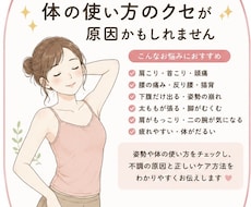 肩こり腰痛が気になる方体の使い方をアドバイスします イメージ1