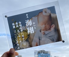 我が子のお写真を世界で一つの命名書に仕上げます イメージ1