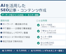 IT・データ系テーマのSEO記事をお作ります イメージ1