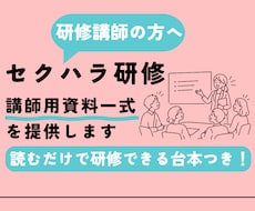 セクハラ研修の講師用資料を提供します イメージ1