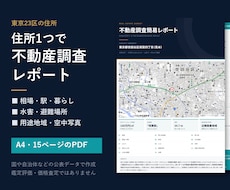 住所1つで公的データの不動産調査レポートを作ります イメージ1