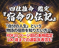 貴方の未来を照らす鑑定書「宿命の伝記」を執筆します PDF20ページ超の本格鑑定／100歳までの運氣年表を含む