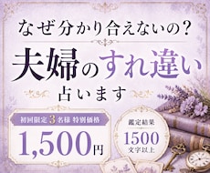 夫婦のすれ違いと、お相手の心の声を紐解きます なぜ分かり合えないのか、その理由を読み解きます