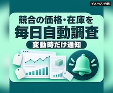 競合の価格と在庫を毎日自動で調査します イメージ1