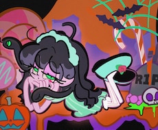カートゥーン風！レトロポップなイラストお描きします レトロとポップの間に少しスパイス効かせた世界観をイラストに