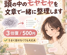 頭の中のモヤモヤを文章で一緒に整理します イメージ1