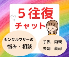 まず５往復チャット☆シングルマザーがお悩み聞きます ママの悩み、子育ての悩み、ひとり親の大変さ、介護疲れなど☆