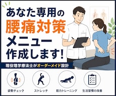 理学療法士があなた専用の腰痛対策メニュー作ります イメージ1