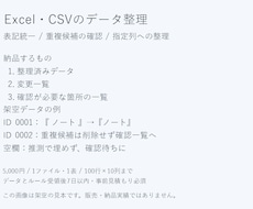 Excel・CSVの表記統一と重複確認をします イメージ1