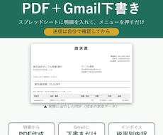 見積書・請求書をPDF化しGmail下書きにします イメージ1
