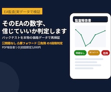 EAバックテスト検証|実データで監査します イメージ1