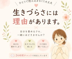 生きづらさ・自分責め・心のモヤモヤをお聴きします 自分責めや生きづらさのお話を聴きます