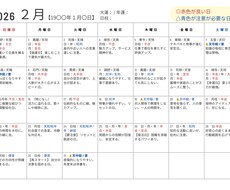 2026年の完全個別の毎日運勢カレンダー作成します 運気の波を読む、天中殺・注意日入り本格カレンダー