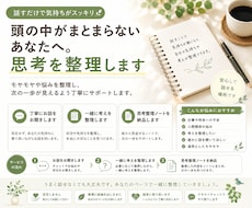 頭の中がまとまらないあなたへ。思考を整理します モヤモヤや悩みを整理し、次の一歩が見えるようサポートします。