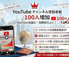 YouTubeチャンネル登録者を100人増やします イメージ1