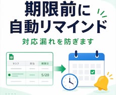 スプレッドシートの期限を自動通知します イメージ1