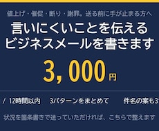 言いにくいことを伝えるメールを書きます 断り・催促・謝罪の1通を12時間以内にお渡し