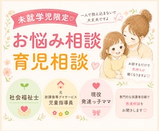 チャット5往復☆発達や子育て相談に乗ります 未就学児限定☆専門的な保護者目線で発達相談をお聞きします