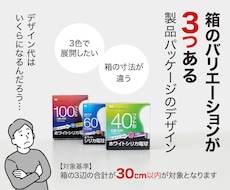 色違いやサイズ違いのパッケージデザインします ガジェット・家電・インテリア雑貨に対応／バリエーション3箱