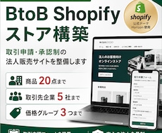 BtoB Shopifyストアを構築します 商品20点・取引先5社までの法人向け販売サイト