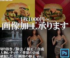 あらゆる画像の加工・編集を承ります Photoshop使用。レタッチや合成等、ご相談ください！