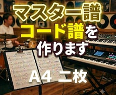 見やすい「マスター譜・コード譜」作ります バンドメンバー、サポートに渡す譜面をA4（2枚）見開きで