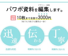 現役の編集者があなたのパワポを整えます 【10社限定】今なら10枚までの依頼を一律3000円でご提供