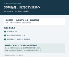 EC商品データ30件を指定CSV形式に整えます イメージ1