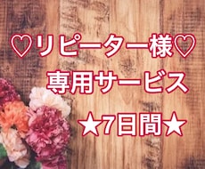 7日間⭐️リピーター様♡専用のサービスになります お試し✨で3日間のチャットを購入された事がある方*