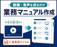 動画・音声から業務マニュアルを作成します 本編3ページ＋チェック表・図解・Word＋PDF込み