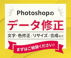 Photoshopの画像データを修正します 文字・色修正、リサイズ、合成などまずはご相談ください！