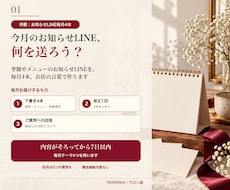 サロンのお知らせLINEを毎月お店の言葉で作ります 季節やメニューのお知らせ4本を毎月お届け