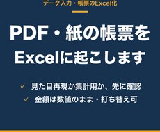 PDF・紙の料金表や帳票をExcelに起こします イメージ1