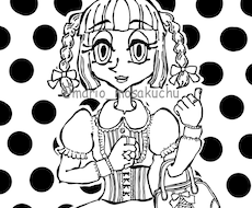 インパクトあるポップなキャライラスト描きます 独特な線質の作風で、バストアップのキャラクターを
