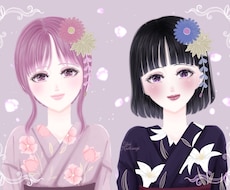 セミオーダー浴衣バストアップアイコン描きます イメージ1