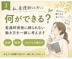 看護師資格に縛られない働き方を一緒に考えます 「私、看護師以外に何ができる？」から一緒に考えます