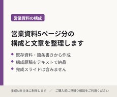 営業資料5ページ分の構成と文章を整理します イメージ1