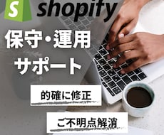 Shopifyの保守・運用サポート！します Shopifyのご不明点など質問にも素早くご対応いたします！