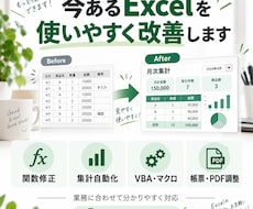 今あるExcelを使いやすく改善しますます イメージ1