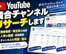 YouTubeチャンネル調査し整理して納品します 登録者や再生数などを整理して納品します