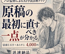 最初に直すべき一点、を見つけます プロ作家監修・小説ドック／小説の冒頭を迅速判断。２日で納品可