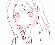 ゆるふわ　ガーリーなイラスト、似顔絵作成いたします シンプルでアナログ感のある可愛いイラスト！