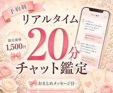 リアルタイム◇20分チャット鑑定【予約制】します イメージ1